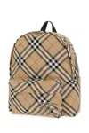 Burberry Check Pattern Backpack With Front Pocket In Multi