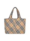 Burberry Check Media Tote Bag In Beige