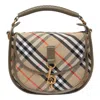Burberry Small Messenger Check Shoulder Bag In Beige