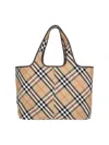 Burberry Check Media Tote Bag In Beige