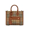 Burberry Freya Check Tote Bag In Beige