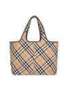 Burberry Check Media Tote Bag In Beige