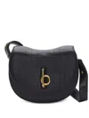 Burberry Croc-effect Leather Shoulder Bag In Black