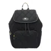 Burberry Womens Black Horseshoe Drawstring Woven Backpack In Black
