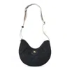 Burberry Curved Quilted Black Handbag With Gold-tone Hardware In Gray
