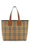 Burberry London Embroidered Canvas Tote Bag In Brown
