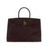 Burberry Womens Rocking Horse Suede Tote Bag Dark Brown In Brown