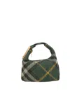 Burberry Embroidered Nylon Mini Peg Handbag In Green