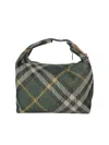 Burberry Embroidered Nylon Mini Peg Handbag In Green
