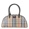 Burberry Highland Beige Handbag With Ekd Patch On The Front And All-over Check Motif In Cotton Blend Woman In Neutral