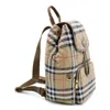 Burberry Beige Check Horseshoe Backpack Women In Multi