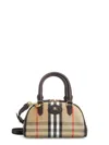 Burberry Check Coated Canvas Shoulder Bag In Nude