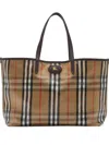 Burberry Medium Tote Bag Highlands Rectangular Check In Brown