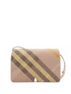 Burberry Snip Mini Check Jacquard Shoulder Bag In Tea Cup