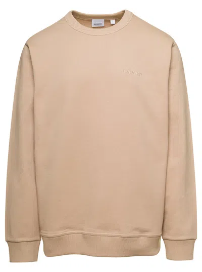 Burberry Beige Print Sweatshirt In Soft Fawn