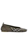 Burberry Knit Baby Nylon Blend Ballerinas With Knitted Traditional Check