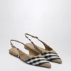 Burberry Check Birdie Slingback Ballerina Flats Women