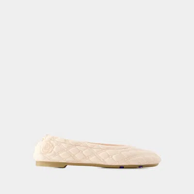 Burberry Sadler Leather Ballerina Flats Women In Neutral