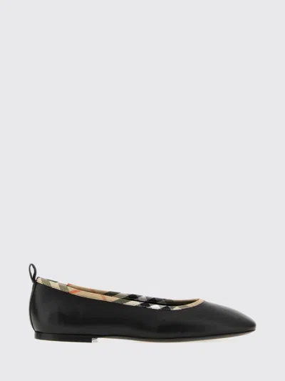 Burberry Leather Robin Ballerina Flats For Women In Black