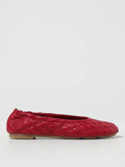 Burberry Sadler Quilted Lambskin Ballerina Flats In Red