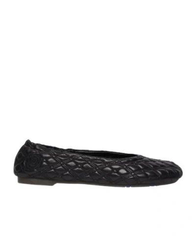 Burberry Quilted Leather Sadler Ballet Flats In Black