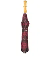 Burberry Bamboo Tartan Folding Umbrella In Red