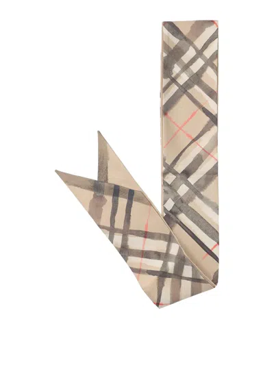 Burberry Silk Bandeau In Sand