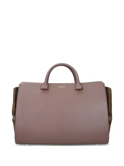 Burberry Banner Check-panel Tote Bag In Pattern