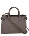 Burberry Banner House Check Leather Canvas Mediu