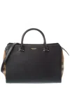 Burberry Banwell Leather Tote In Black