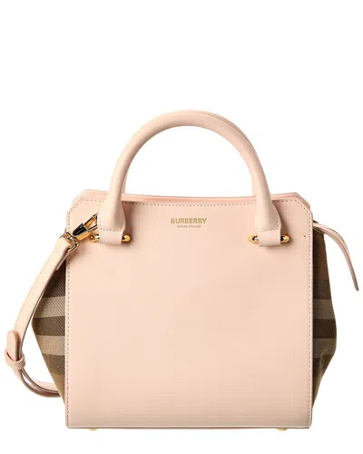 Burberry Banwell Check Canvas & Leather Satchel In Brown