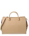 Burberry Banwell Check Canvas & Leather Satchel In Sand