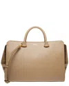 Burberry Banwell Check Medium Leather Tote In Sand