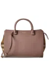 Burberry Banwell Small Check Canvas & Leather Satchel In Brown