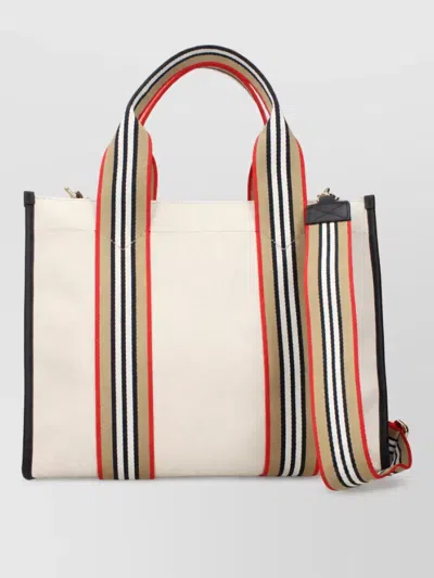Burberry Banwell Tote Fabric Tote Bag In White