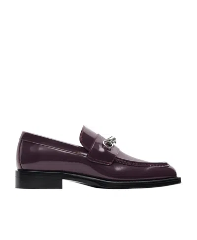 Burberry Barbed-detail Leather Loafers In Black