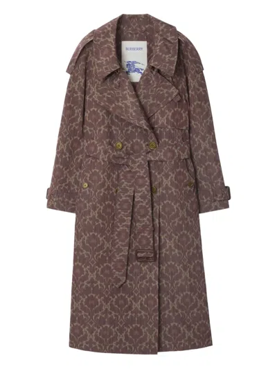 BURBERRY BAROQUE-PRINT BELTED TRENCH COAT