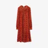 Burberry Baroque Silk Blend Velvet Dress In Red
