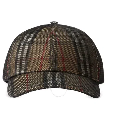 Burberry Baseball Cap In Black/beige