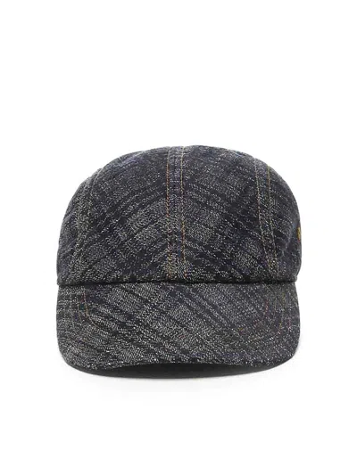 Burberry Baseball Cap Check In Blue