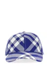 Burberry Baseball Cap With Tartan Pattern Unisex In Blue
