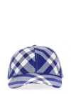 Burberry Baseball Cap With Tartan Pattern Unisex In Purple