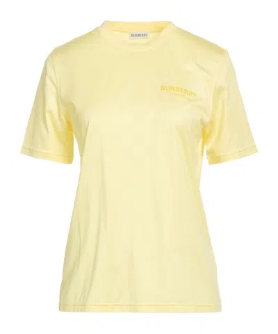Burberry Basic Solid Color T-shirt In Yellow