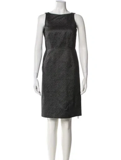 Pre-owned Burberry Bateau Neckline Knee-length Dress In Gray