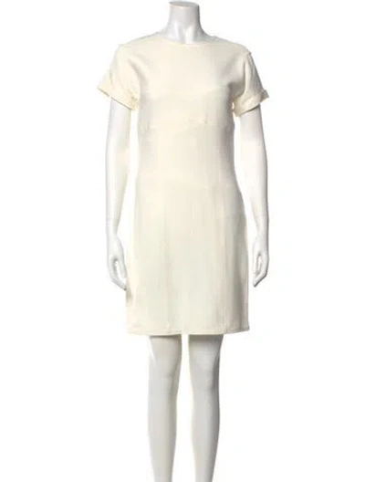 Pre-owned Burberry Bateau Neckline Mini Dress In Neutral