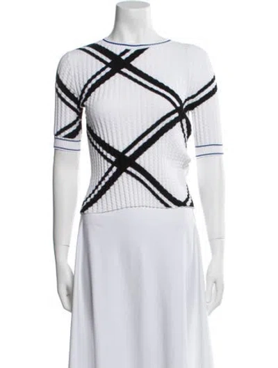 Pre-owned Burberry Bateau Neckline Sweater In White