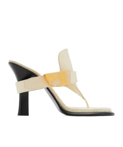 Burberry Women's Light Leather Bay Sandals In Wool