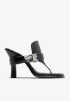 Burberry Prorsum Woman Thong Sandal Black Size 8 Leather