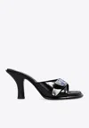 Burberry Bay Equestrian Knight Motif Mules In Black
