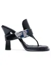 Burberry Prorsum Woman Thong Sandal Black Size 8 Leather In Black
